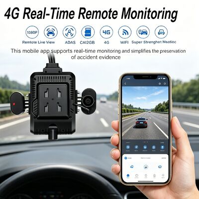 Kit de caméra de tableau de bord AI 24V 4CH, caméra de sécurité DVR avec DMS ADAS BSD, caméra latérale pour camion/Bus