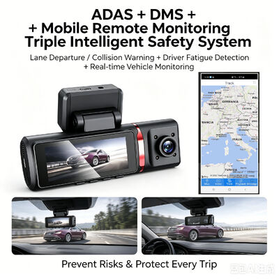3 chaînes HD DVR Dash Cam 4G 4K Front 1080P Cabine arrière GPS Tracking ADAS DMS 24/7 Parking Monitor pour la sécurité de la flotte