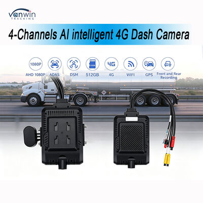 4 canaux IA 4G mobile intelligent enregistreur vidéo numérique système de caméra Dash GPS suivi de la vision nocturne nuage surveillance à distance