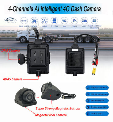 Enregistreur de caméra Dash avec algorithme d'intelligence artificielle intégré pour la détection du comportement du conducteur et module 4G prenant en charge les bandes de fréquences mondiales