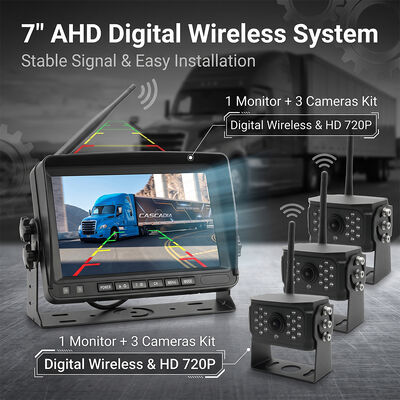 Système de caméra numérique sans fil de sauvegarde 9 pouces écran tactile Moniteur zéro retard Kit de signal à longue portée supplémentaire pour caravane de voyage
