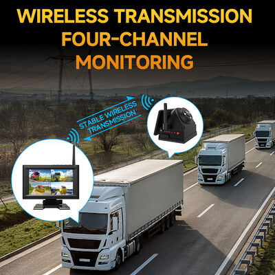 4CH 720P Dashcam sans fil pour camions, camping-cars et bus Alarme IPS BSD de 7 pouces, monture magnétique, rechargeable, branchement, extensible 1-4CH