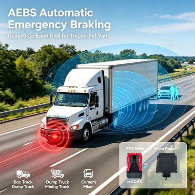 DVR de vidéosurveillance pour véhicule 4G avec système de freinage d'urgence automatique AEBS intégré, sécurité active ADAS+DSM+BSD pour camions et bus