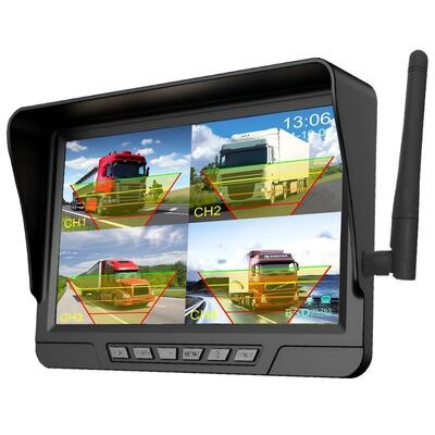 Kit d'appareils photo pour tracteur sans fil à 2 canaux, plug-and-play, moniteur IP68 de 7 pouces avec vision nocturne BSD et conception résistante aux vibrations