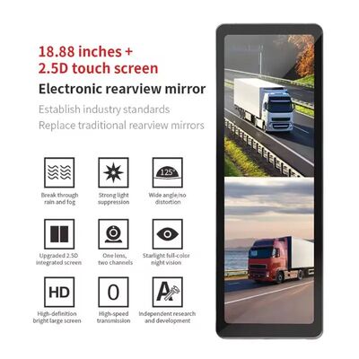 Système de caméra d'angle mort pour camion, double objectif 1080P, caméra de vision latérale, moniteur de 18,88 pouces pour semi-remorque, véhicule commercial