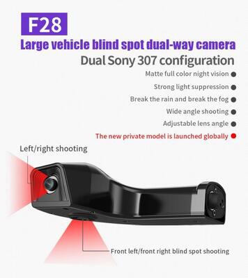 Système de caméra d'angle mort pour camion, double objectif 1080P, caméra de vision latérale, moniteur de 18,88 pouces pour semi-remorque, véhicule commercial