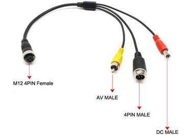 Accessoires de DVR, adaptateur externe de microphone 4 Pin Female Aviation Plug à 4pin male+RCA+DC