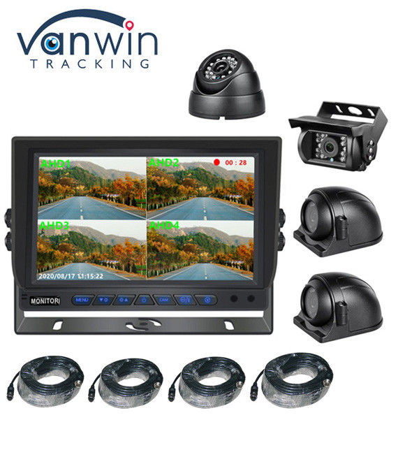 Moniteur de voiture de 9 pouces AHD Auto HD Écran de sécurité de bus Ahd 960P Quad View Moniteur de voiture pour camion remorque
