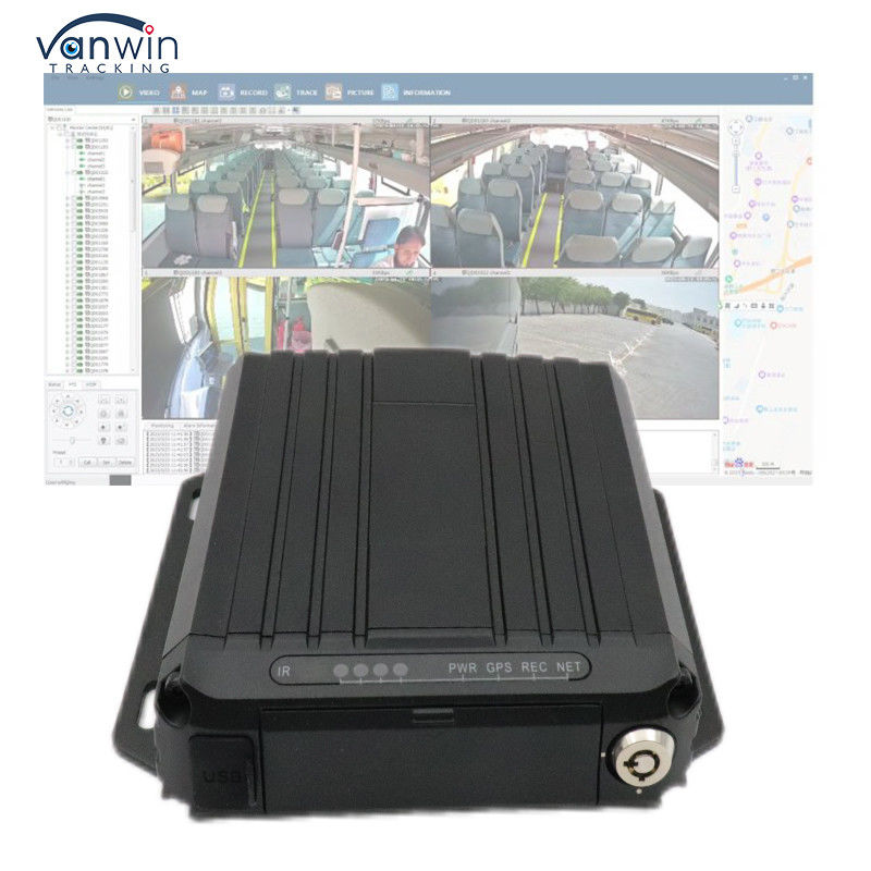 Suivi vidéo en ligne 4G GPS DVR mobile 1080p carte SD 4 canaux carte SIM GPS véhicule caméra de vidéosurveillance