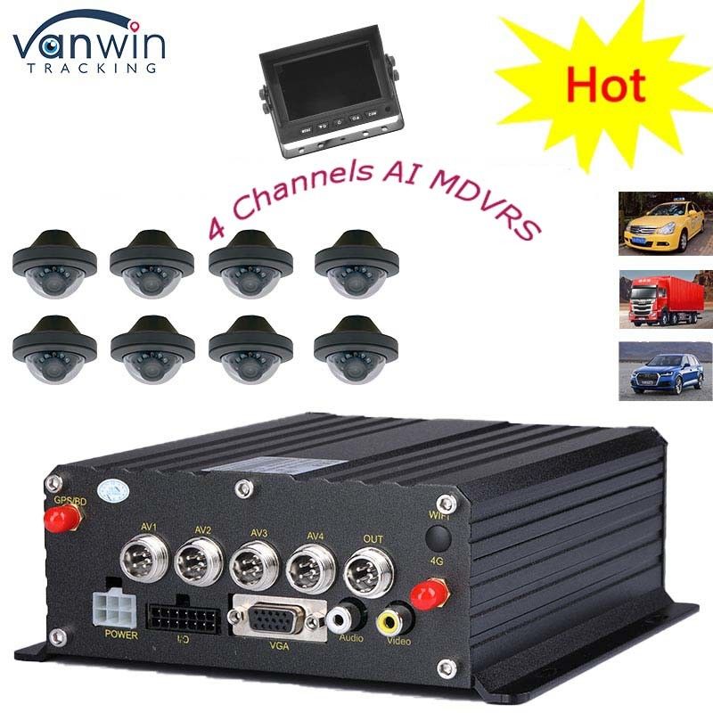 4G GPS WIFI Carte SD double 4 canaux MDVR 1080P HDD AI DVR pour les voitures de bus