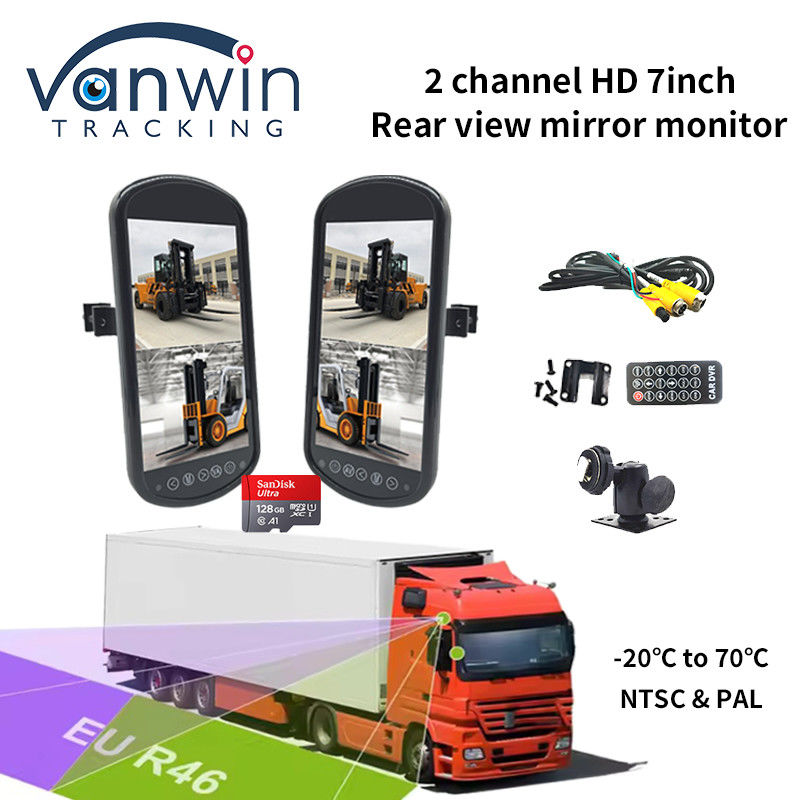 7 pouces 2 canaux HD 1 voie Audio Input Moniteur de voiture Rétroviseur Rétroviseur High Digital Nouveau panneau