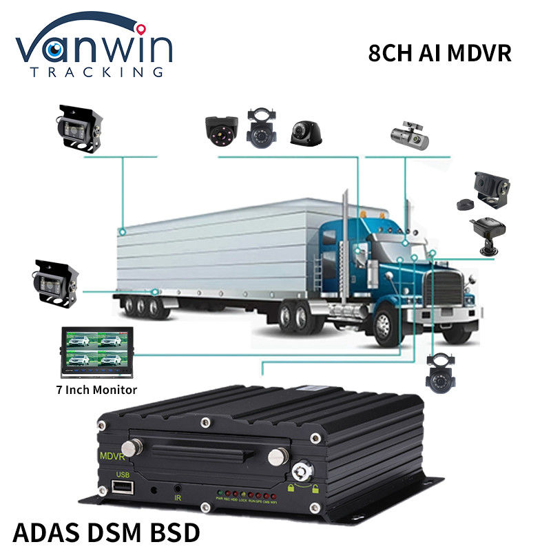 8CH enregistreur de vidéosurveillance voiture MDVR système d'alerte précoce de sécurité IA DVR mobile ADAS DMS BSD