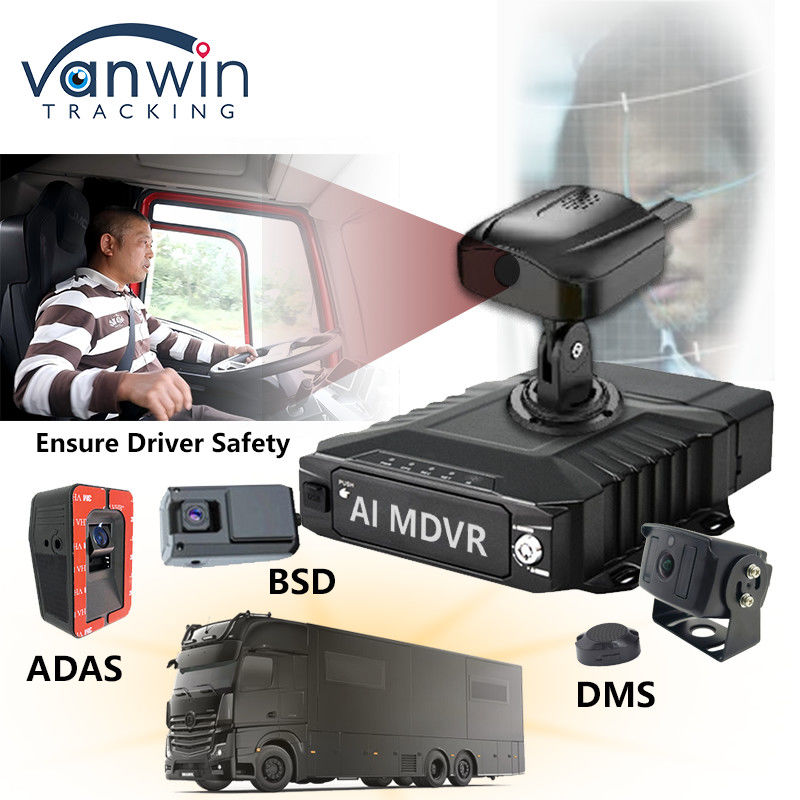 H.265 8CH HDD DVR mobile pour conduite avancée DSM ADAS BSD Système de surveillance des capteurs piétons