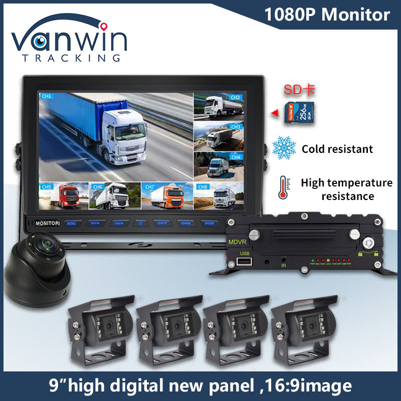 Moniteur 9 pouces 8 canaux AHD Vidéo 1080P Moniteur IPS LCD pour voiture