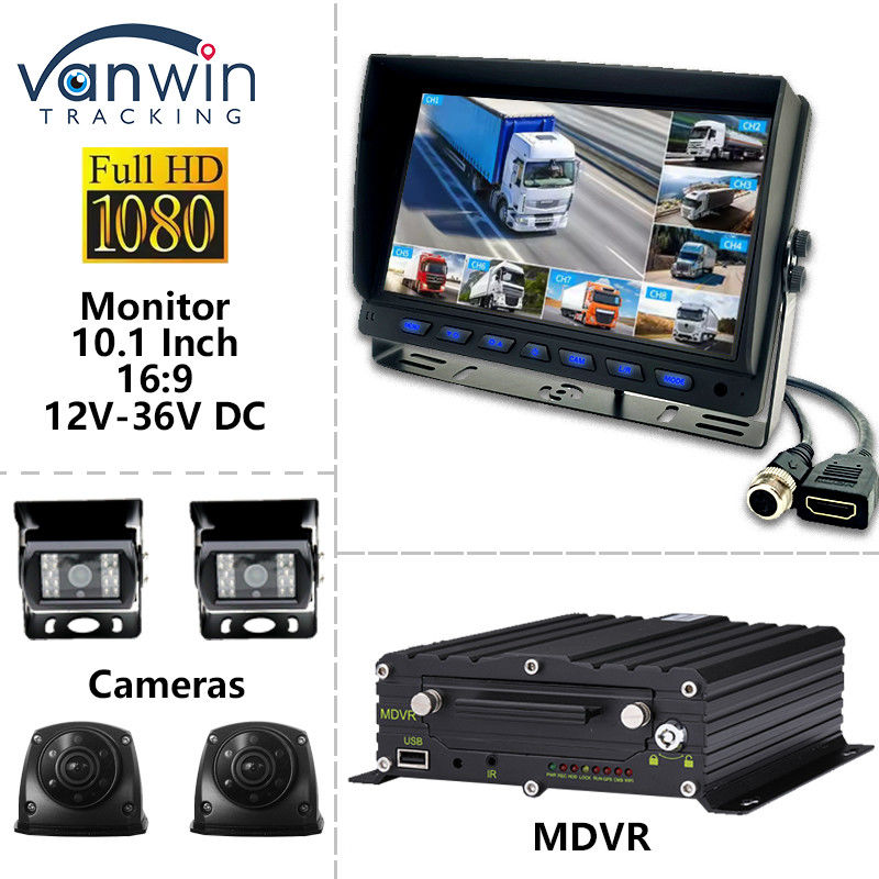 10Écran d'affichage de voiture AHD de 0,1 pouce 8CH MDVR Caméra 1080P Couleur TFT Systèmes de moniteur de voiture