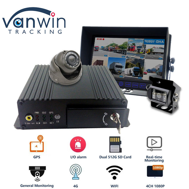 MAX 512 Go stockage à deux cartes SD 4CH DVR mobile avec 4G GPS 1080P carte SD Mdvr