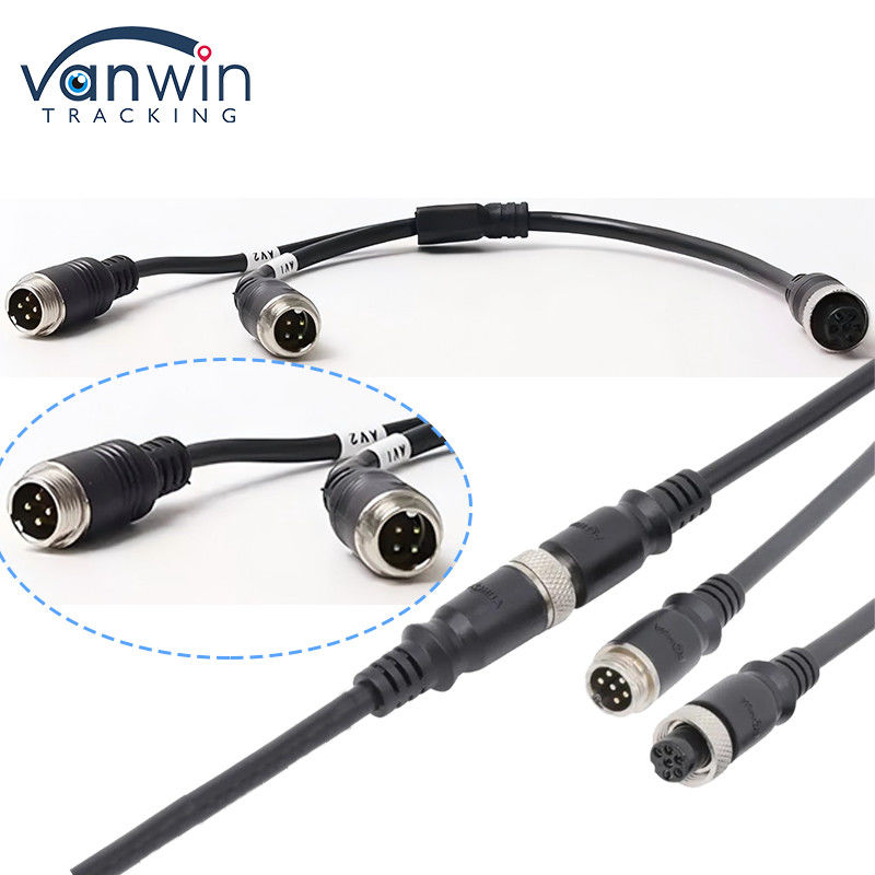 Cable d'adaptateur d'aviation à 6 broches féminin à double 4P mâle pour le système de sécurité du véhicule