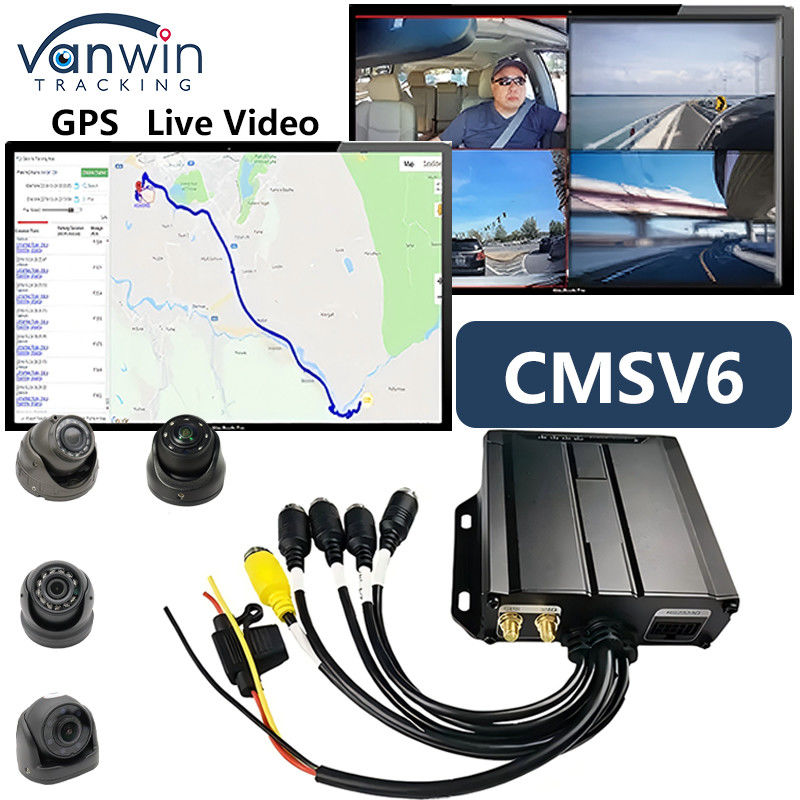 4CH carte SD double DVR mobile mini taille voiture boîte noire dans le véhicule CCTV 4G GPS MDVR