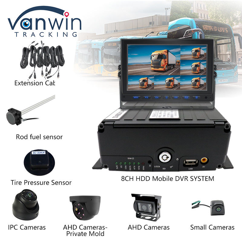 Full HD 1080P 8CH DVR mobile H.265 CMSV6 Chauffeur de bus 4G Wifi MDVR Caméra de voiture Bus Truck