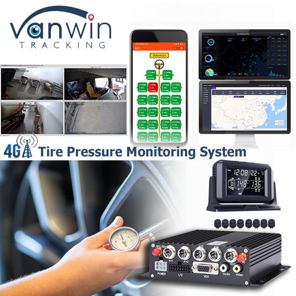 4CH 4G Wireless Truck en temps réel MDVR avec 6-24 roues Système de surveillance numérique de la pression des pneus