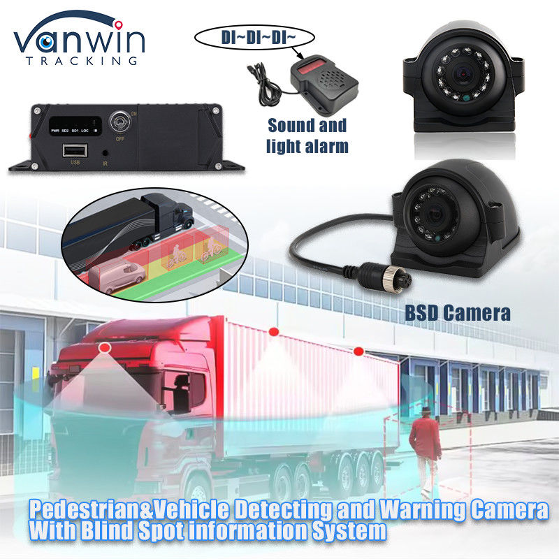 1080P AHD IP69K BSD AI Camera Système de détection du point mort d'aide avec alarme sonore et lumineuse