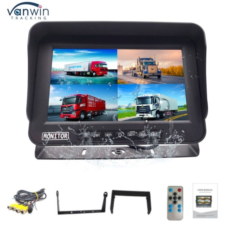 Moniteur de voiture 4 canaux IA imperméable à l'eau IPX69 résistant aux explosions Affichage AHD 10 " pour véhicules mécaniques