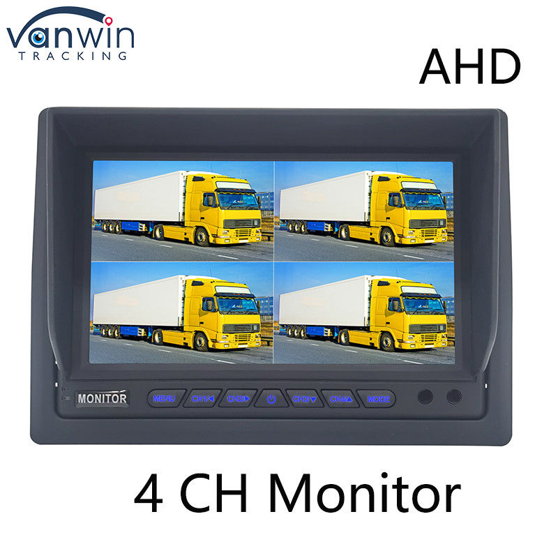 Moniteur AHD 4 canaux 7 pouces Full HD1080P MDVR Moniteur de voiture à écran partagé pour véhicule