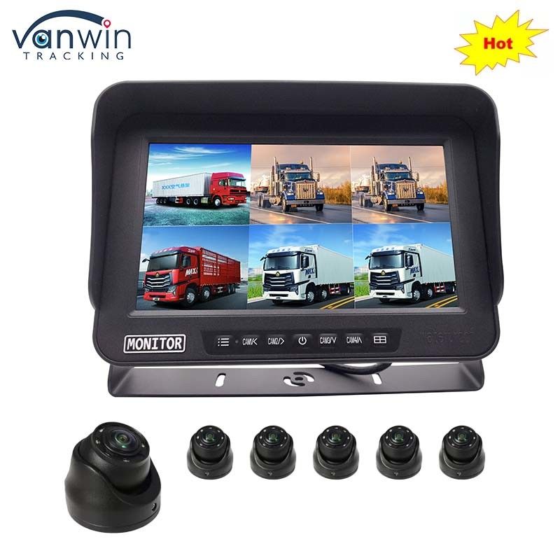 Moniteur AHD 1080P MDVR 10,1 pouces 6 canaux imperméable à l'eau Moniteur à écran partagé Carte SD pour véhicule