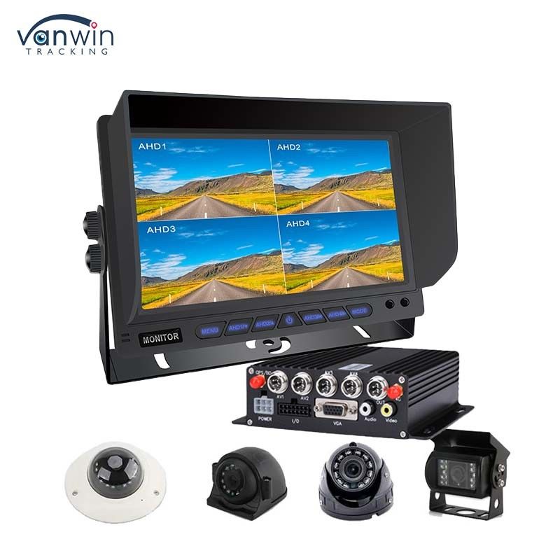 AHD/CVBS Moniteur de voiture à écran partagé multi-vidéo à entrée mixte 4 canaux 7 pouces