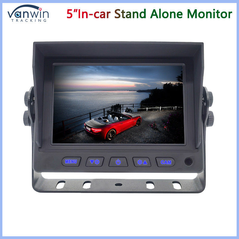 Moniteur TFT mini 5 pouces pour voiture 2 voies AHD 1080P 720P CVBS Entrées vidéo mixtes avec support en U