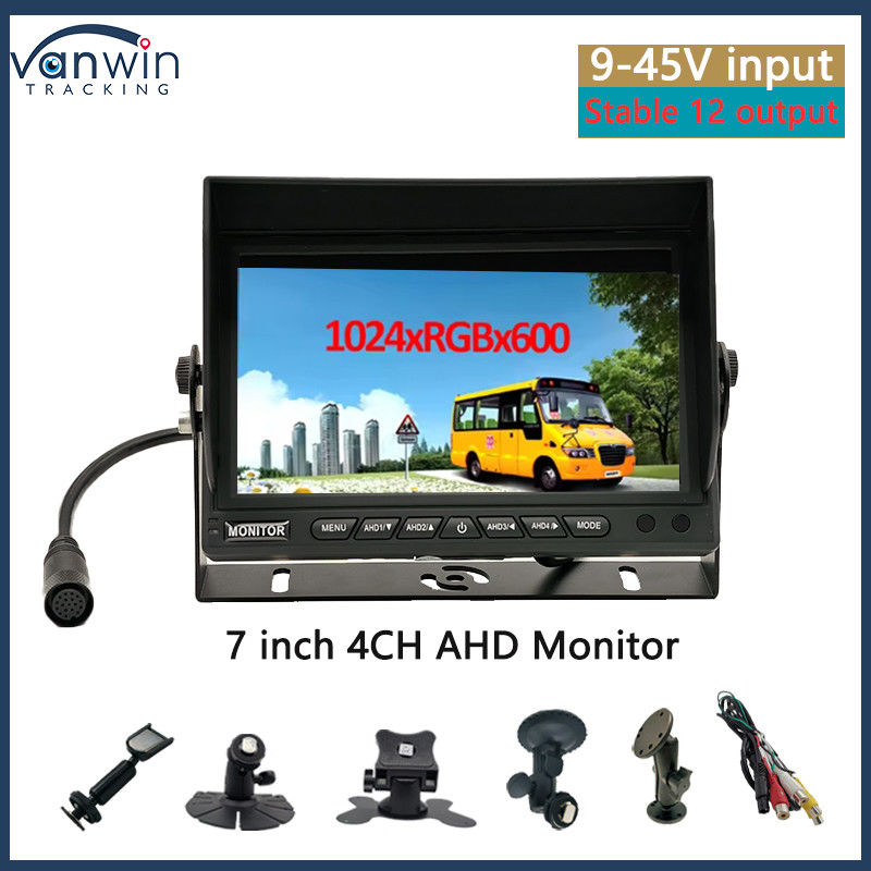 Moniteur de voiture 7 pouces sortie VGA CCTV auto-compatible écran de surveillance de sécurité avec chapeau de soleil avec U Stand