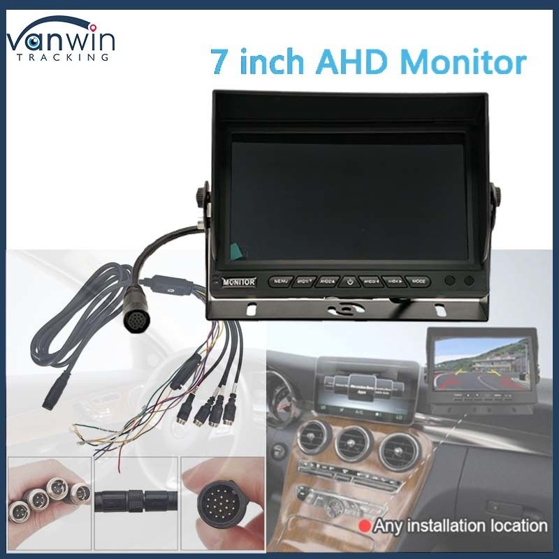 AHD 1080P MDVR Moniteur 7 pouces Moniteur à écran partagé Carte SD Caméra Vue arrière Kit de marche arrière pour RV Camper Truck Bus