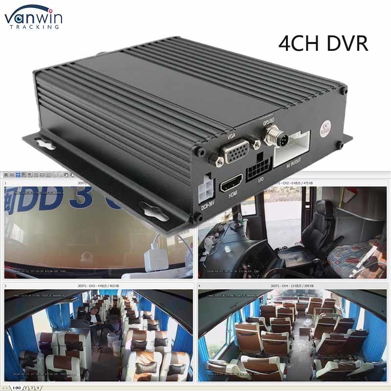1080P AHD télécommande de voiture Bus RV 3G 4G GPS Mobile HD 4CH DVR Enregistreur vidéo