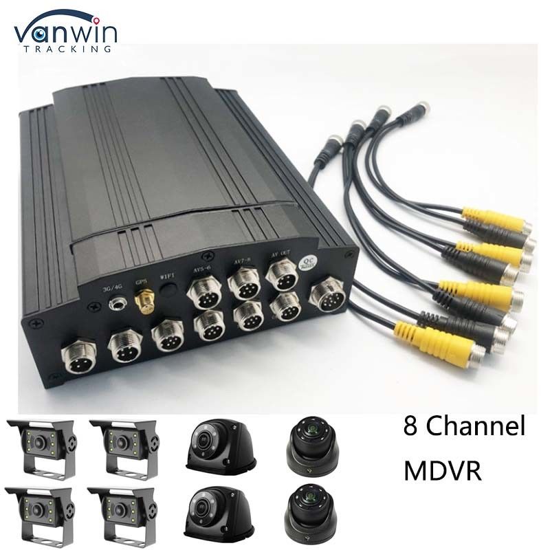 8 canaux de carte SD mobile DVR CCTV AHD 1080P enregistreur vidéo pour les camions de taxi Caméra de bus