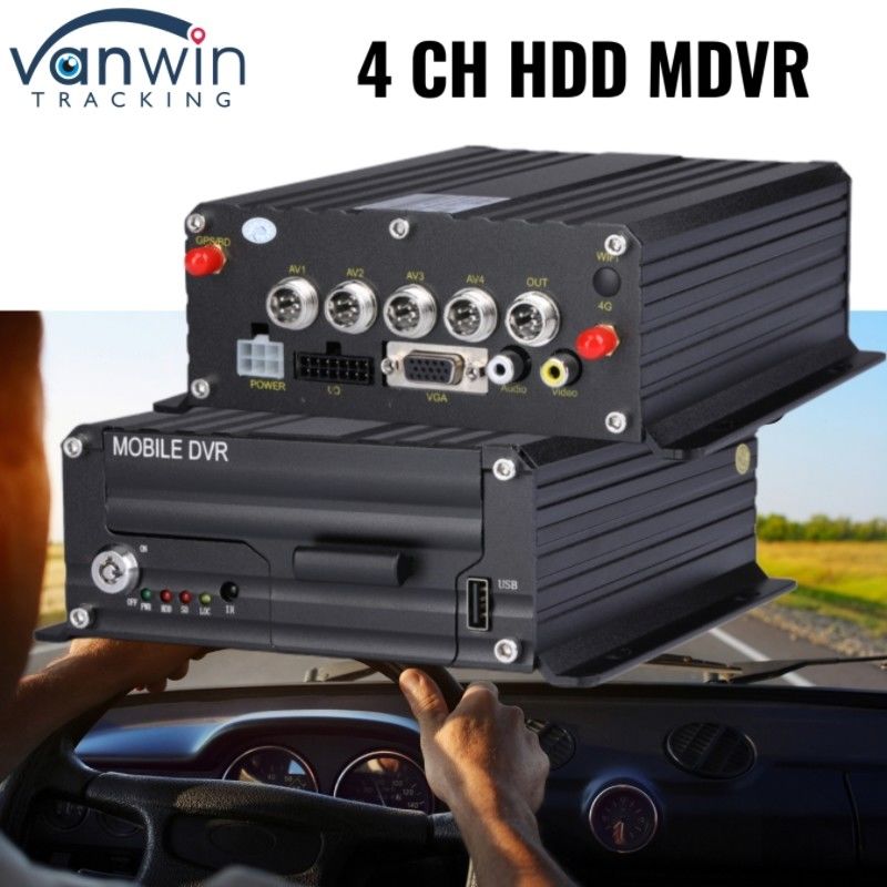 Système de gestion de flotte 4CH 1080P DVR Enregistreur vidéo numérique HDD avec traceur de véhicule GPS 4G