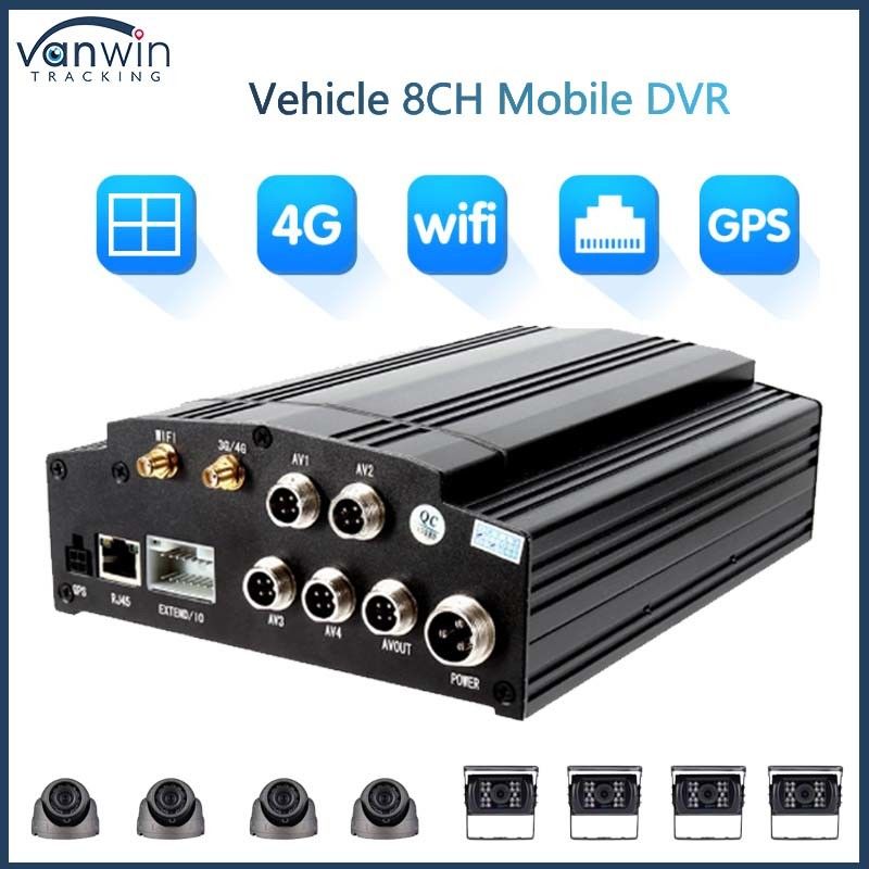 8 canaux DVR mobile 1080P 4G GPS WIFI carte HDD DVR Full HD Caméras de voiture pour bus de ville