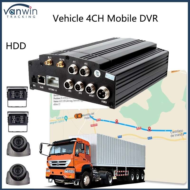 4 canaux DVR mobile 4G GPS WIFI HDD 1080P AHD Carte DVR Pour les camions de bus urbains