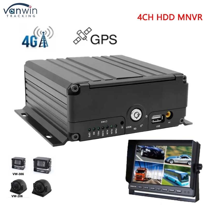 4 canaux NVR mobile avec télécommande 1080P 3G 4G GPS WiFi Voiture Bus Truck Réseau de surveillance