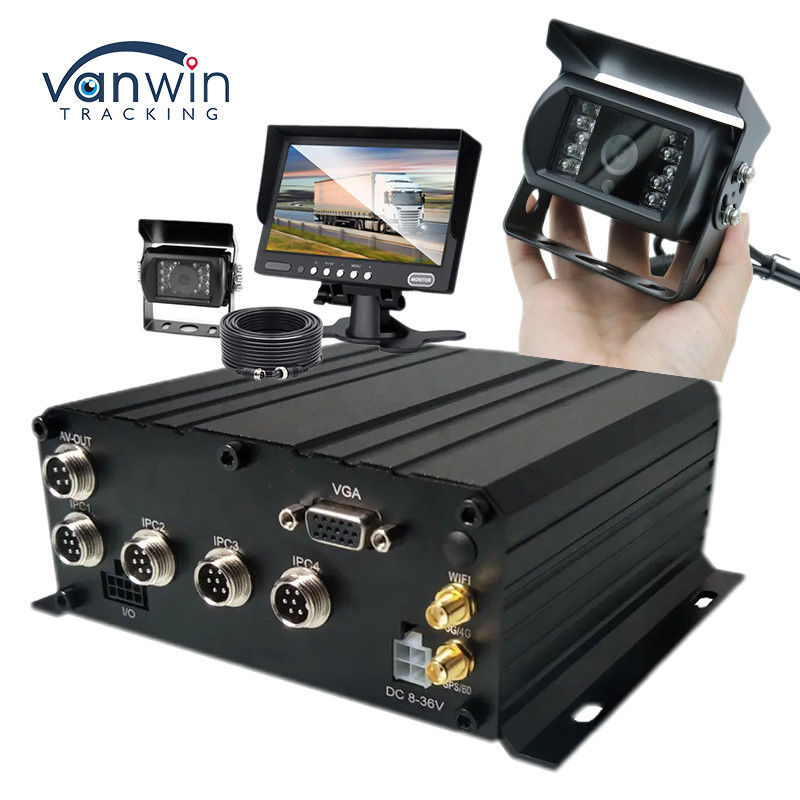 Système de surveillance mobile intégré au véhicule 4CH AHD 1080P avec stockage HDD et affichage de surveillance HD