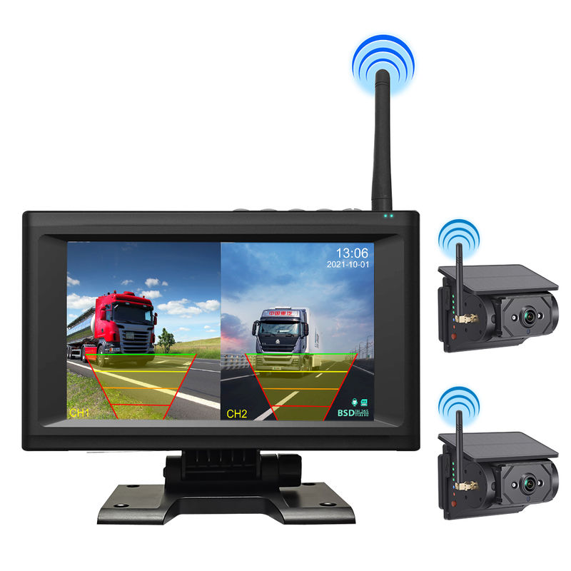 Écran d'affichage imperméable à l'eau de 7 pouces 1/2/4CH Système de caméra de surveillance de charge automatique sans fil