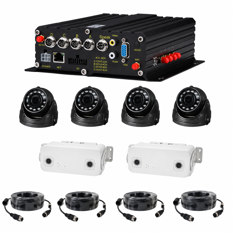 Caméra MDVR de comptage des passagers de bus 1080P, compteur de personnes de bus binoculaire 3D, DVR mobile GPS pour la surveillance du flux de passagers et de la sécurité