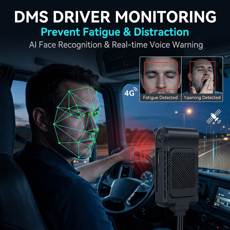 AI Fleet Dashcam 4G LTE avec ADAS DMS BSD Active Driver Coaching & Risk Mitigation Blackbox pour voiture